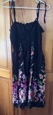 Hibiscus Collection Hawaiian Tube Dress Dark Floral One SIze Fits Most